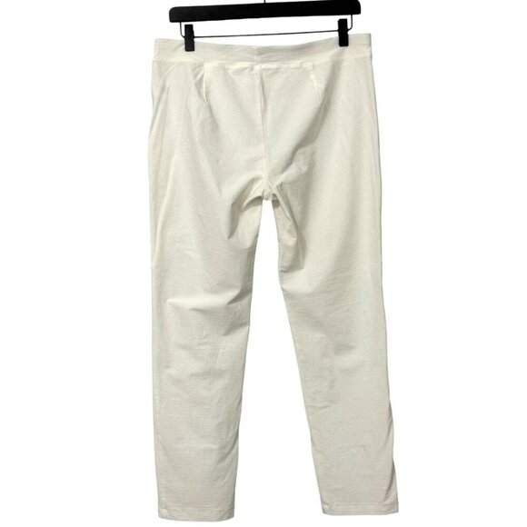 Eileen Fisher White Stretch Crepe Pants Slim Fit Ankle Pull-On Stretch Size S - Picture 3 of 9